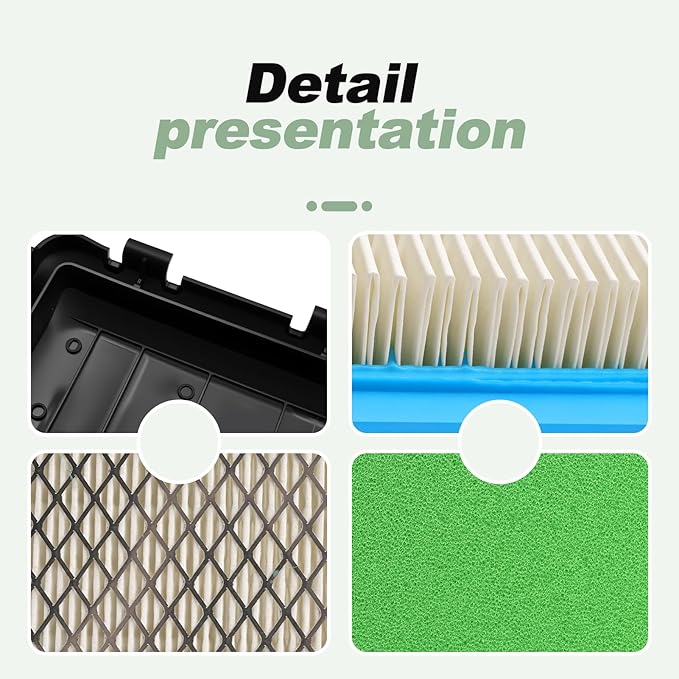 Air Filter with Cover Kit Compatible with Husqvarna HU800AWD HU800BBC HU800HW 7021R 8280117 Lawn Mower Replace 96145001100 96145002101