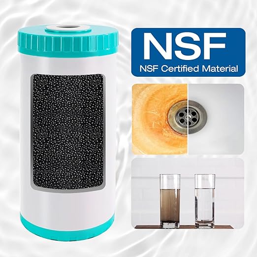 H&G Lifestyles Whole House Water Filter for Well Water,Reduce Iron Manganese Fluoride GAC KDF Water Filer Cartridge, Chlorine Odor Heavy Metal Lead, Replacement for Any 10" x 4.5" Water Filter System