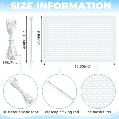 Pool Skimmer Guard Kit Pool Skimmer Screen Net Skimmer Catcher Leaf Shield Net for Inground or Above Ground Pools Debris Easy Assembly Prevent Blockage Anti-Rust & Anti-Corrosion