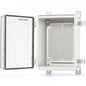 QILIPSU Outdoor WiFi Enclosure, 8.6"x6.7"x4.3" Waterproof Electrical Junction Box, Clear Plastic Hinged Cover IP67 Weatherproof for Solar Projects Network Router Led Control