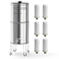 Culligan MaxClear 3 Gallon Gravity Water Filter System, Brushed Stainless-Steel Countertop Water Filter NSF/ANSI Certified to Reduce Microplastics, Lead & Total PFAS, with 6 Ceramic Filters