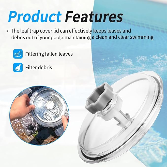 Pool Leaf Trap Cover Lid – Sand Filter Replacement Kit | Leaf Catcher Filtration Cap for Specific Model Pumps Repair Part Not Compatible with 14 or 16 Inch Equipment Pool Cleaning Accessory