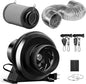 iPower 4" 195 CFM Inline Fan with Upgrade Air Carbon Filter, 8 FT Silver Ducting & Rope Hanger, Ventilation System for Grow Tent, Hydroponics, Air Circulation