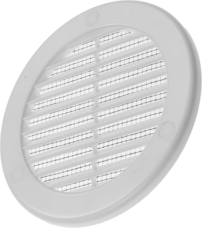 Vent Systems 4" Inch (Opening Dimensions) - Pack of 2 - White Soffit Vent Cover - Plastic Round Air Vent Grille - Built-in Mesh Screen - HVAC Register Louver for Bathroom, Home, Kitchen
