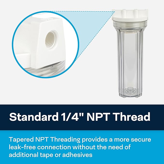 SpiroPure Clear Water Filter Housing 10 inch / 2.5 x 10 / 158117 Transparent Standard Housing (Case of 12)