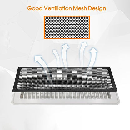 Floor Register Vent Cover, 4"x12" Magnetic Air Vent Screen Mesh Covers for Home Floor/Wall/Ceiling Registers Air Vent Filters, Black (4 Packs)