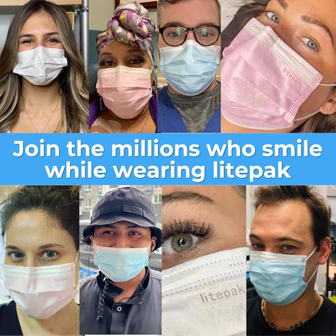 Litepak - 1,000 PCS - Disposable Face Masks for Home & Office - Breathable & Comfortable Filter (Black)