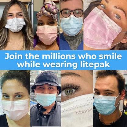 Litepak - 1,000 PCS - Disposable Face Masks for Home & Office - Breathable & Comfortable Filter (Black)