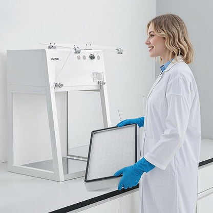 VEVOR Laminar Flow Hood Filter, 18.39 x 11.89 x 2.95 in, 1 Piece HEPA Filter Replacement for 23.62 x 21.65 in Portable Clean Room to Capture Particles Sized 0.3μm, Glass Fiber, Aluminum Frame