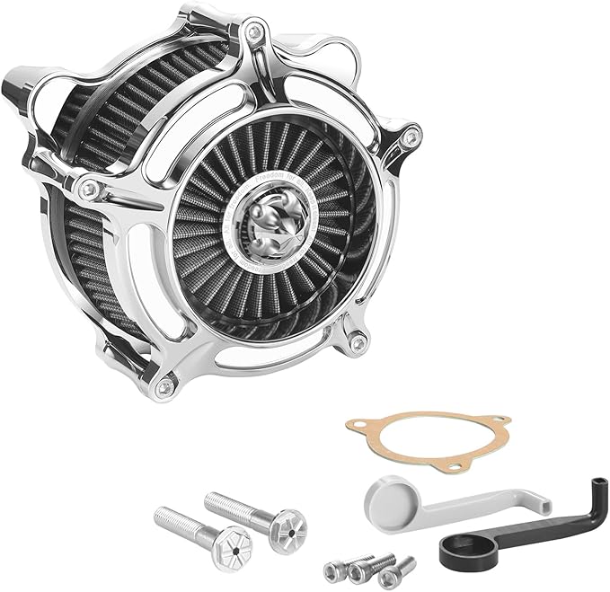 Air Filter Cleaner for Harley Davidson Softail Touring Street Road King Glide Trike for Harley Davidson Air Intake Filters for Touring 08-16, Softail 16-17 Grey