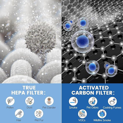 2Pack MK04 Air Filter Replacement for AROEVE MK04 MG04JH Air Purifier for Home Pet Dander Hair. 4 in 1 H13 HEPA Air Filter for MK04 Pet Filter Suitable-Pet Dander Version