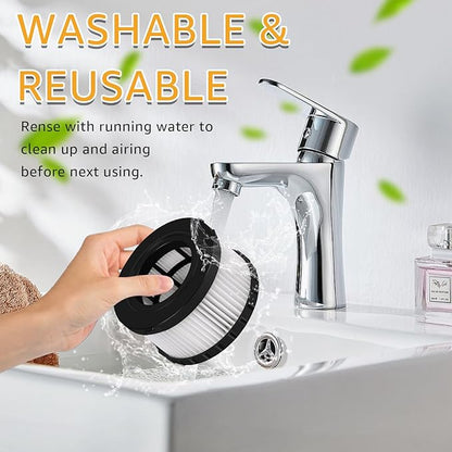 (2pieces) DC5151H HEPA filter replacement accessory, compatible with DEWALT dry wet vacuum DCV517B DC515 DCV517, equipped with 1 reusable cleaning brush