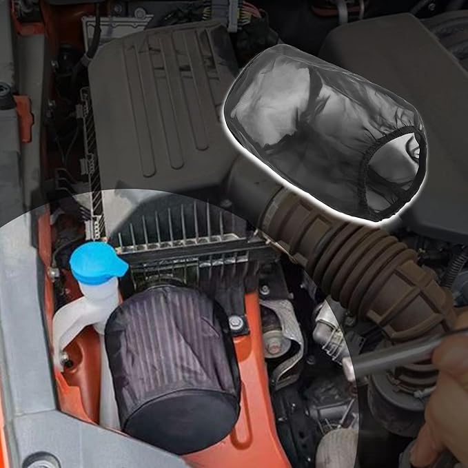 Cold Air Intake Filter Cover,Thickened Dustproof Air Filter Cover Provides Comprehensive Protection,Universal Car Accessries Air Filter Sock Fit for High Flow Cone Air Filter (Mini)
