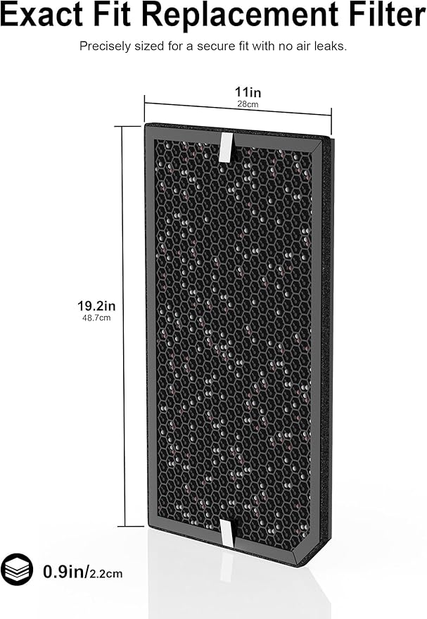 5000 Replacement Carbon Filter Compatible with Air Doctor 5000, 5000H, 5500, 5500i Air Purifiers, High-Capacity Large Granule Carbon Filter Compare to Part # ADF5006, 4-Pack