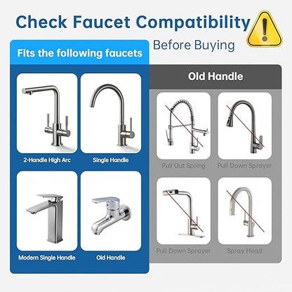 Faucet Water Filter, NSF 42 Certified Sink Water Filter with Blue Light, Remove Chlorine,Odor & Heavy Metals, Fits 15/16“, 13/15”, 3/4" Kitchen Faucets, Filters 100+ Gallons,1* Filter, LJ203