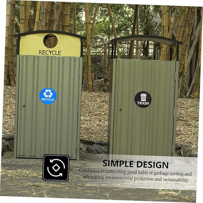 8pcs Garbage Can Stickers Waste Sorting Decals Recycling Bin Sticker Kitchen Trashcan Decals PVC Material
