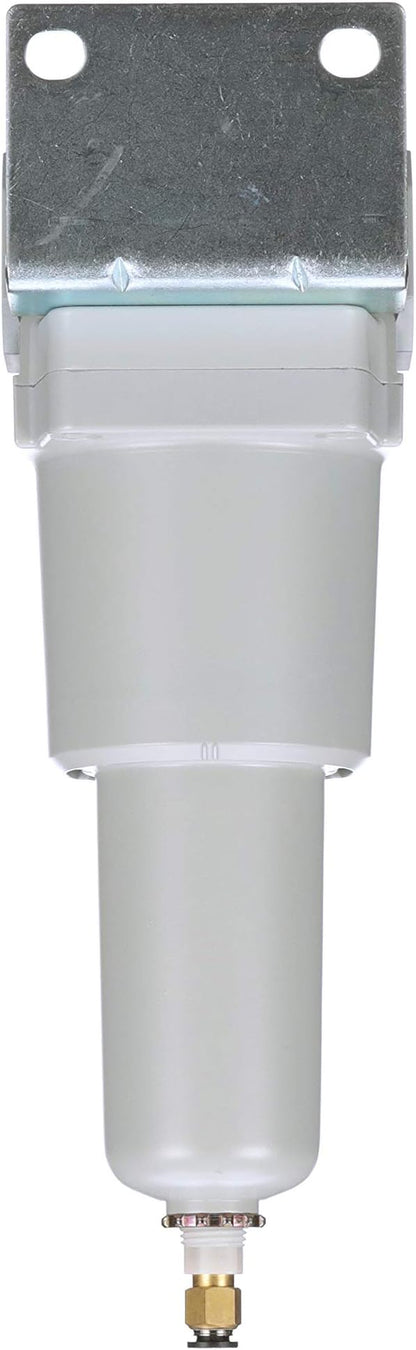 PneumaticPlus SAF600-N10BD-MEP Compressed Air Particulate Filter 1" NPT, 10 Micron - Metal Bowl w/Auto Drain, Bracket