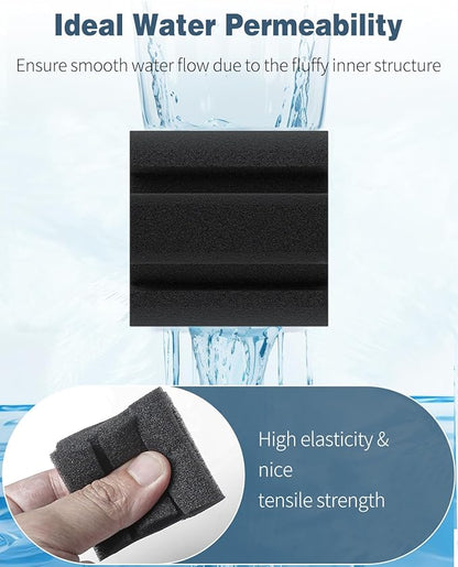 Pawfly 6 Pack Replacement Filter Sponges Aquarium Nano Bio Sponge Filter, Aquarium Filter Sponges Black Bio Foam for Fish Tank, Water Filtration Fish Tank Filter Accessories