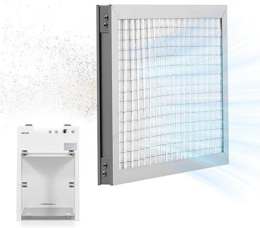 VEVOR Lab Fume Hood Filter, 14.06 x 8.74 x 0.83 in, 5 Pieces Replacement Prefilters for 23.62 x 21.65 in Portable Clean Room to Capture Particles Sized 3-10μm, Non-Woven Filter and Aluminum Frame