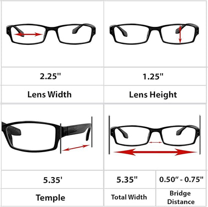 TruVision Readers Reading Glasses, Comfort Spring Hinges for Men and Women, 9501HP