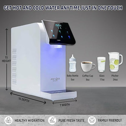 Ultra Instant Hot & Cold Water Dispenser - Bottleless Water Dispenser Countertop, Full Installation Kit, Quiet Multi-Stage Filtration + UV Sterilization - White