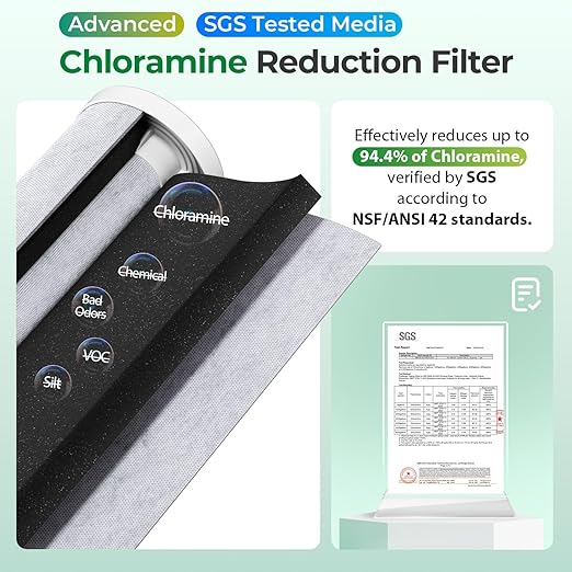 iSpring Chloramine & Heavy Metals Removal Whole House Water Filter System, SGS-Tested, Reduces Lead, Chlorine, Sediment and up to 94.4% of Chloramine, 20” x 4.5” Filters, Model: WGB32B-KSNC