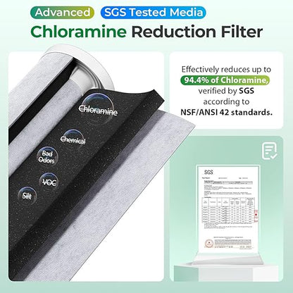 iSpring Chloramine & Heavy Metals Removal Whole House Water Filter System, SGS-Tested, Reduces Lead, Chlorine, Sediment and up to 94.4% of Chloramine, 20” x 4.5” Filters, Model: WGB32B-KSNC