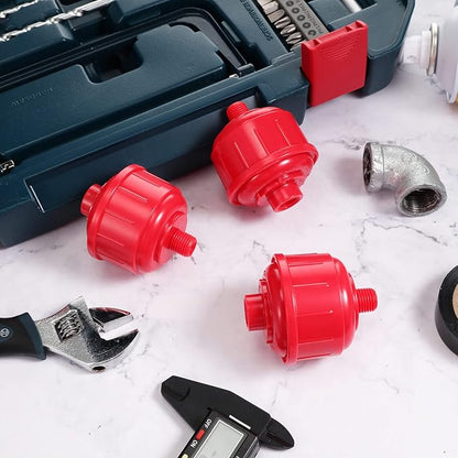 10 Pcs Mini Disposable Water and Air Filters Disposable Spray Gun Filter Whirlwind Air Line Filter Guns Filters Only Standard 1/4 Inch Threads Fit for Spray Guns and Air Tools, Red