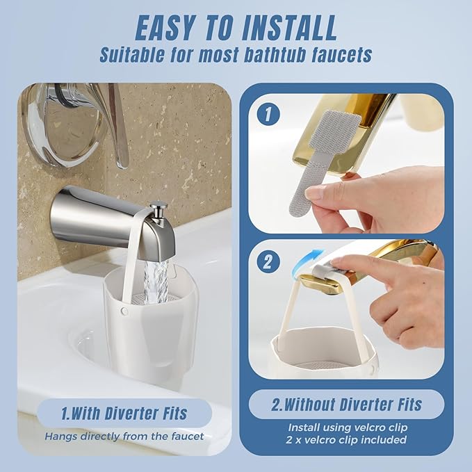 Bath Filter for Tub Faucet, 8 Stages Bath Water Filter for Tub, Removes 95% Chlorine, Lead, Fluoride & Heavy Metals, Improve Skin, Hair and Nails Condition, BPA Free (White)
