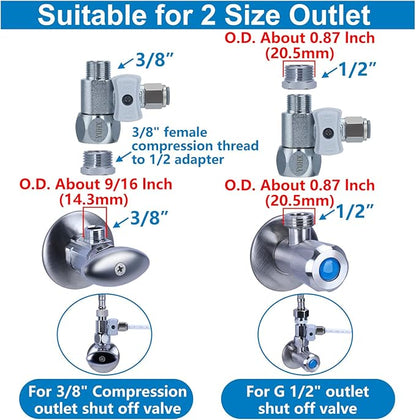 Refrigerator Water Line Kit Connection and 1/4 Compression Ice Maker Installation Kit,1/4" OD Tubing with Quick Connect for Fridge IceMaker RO Systems Water Filter Faucet,+Feed Water Adapetr 32.8ft