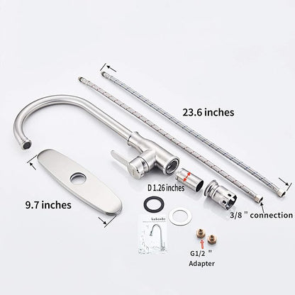Single Handle Kitchen Faucet Stainless Steel Brushed Nickel，Modern High Arc Kitchen Sink Faucet, Commercial Bar Sink Faucet One Hole with Deck