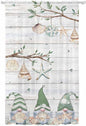 Sheer Curtains 108 Inches Long, Sage Green Gnomes Semi Sheer Curtains Light Filtering Window Treatment, Eucalypus Coastal Anchor Retro Wood Privacy Voile Drapes for Living Room Bedroom 52x108 Inch