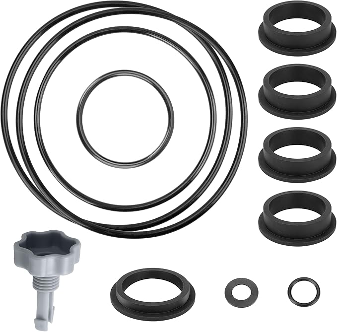 Pool Sand Filter Pump Seal Gasket Replacement for Intex Sand Filter Pumps Motor Seals, Pool Sand Pumps Part Hose Seals Repair Kit Include 11228 11412 L-Shape O-Ring Gasket and Air Release Valve
