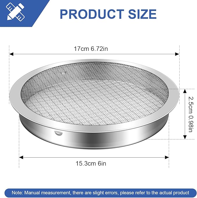6" Rain Barrel Screen Aluminum, Rain Barrel Filter Rainwater Collection System, Keep Debris Out of Your Rain Barrel, Rain Barrel Diverter Kit, 2 Pack