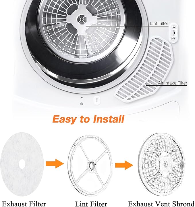25PCS Cloth Dryer Exhaust Filter for Panda by Blutoget - Universal Dryer Lint Filter Cloth-Compatible for Panda Magic Chef Avant Sonya Dryer-20 Exhaust & 5 Air Intake Filter