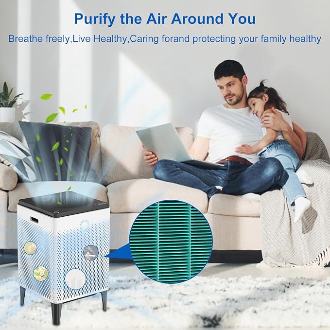 400/400S Replacement Filter Set for Coway AIRMEGA Max2 400/400S 400(G) 400S(G) Air Puri-fi-er, High Efficiency Max 2 Green Particle Dust Lint Filter&Smoke Odor Active Carbon Filter, AP-2015-FP, 2 Set