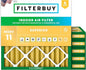 Filterbuy 25x25x2 Air Filter MERV 11 Superior Pet & Allergy Defense (6-Pack), Electrostatic Pleated HVAC AC Furnace Filters Replacement, Made in USA (Actual Size: 24.50 x 24.50 x 1.75)