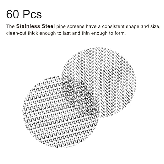 MECCANIXITY Pipe Screen Stainless Steel Screens, 5/8 Inch (15.8mm) Diameter for Pipe Filter, Pack of 60