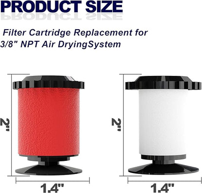 3/8" NPT Air Drying System 0.5 Micron Fiber Filter and 0.01 Micron Coalescing Filter Element Replacement