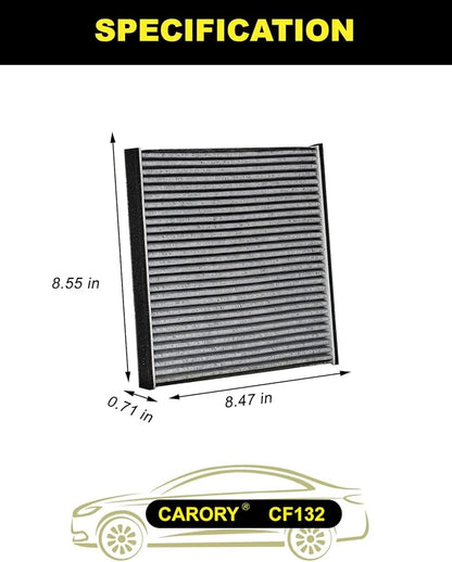 Cabin Air Filter w/Activated Carbon for Toyota Camry (2002-2006), Sienna (2004-2010), Avalon (2000-2004), Lexus RX350 (2007-2009), ES330 (2004-2006), OE# 87139-06030, YZZ05, CF10132