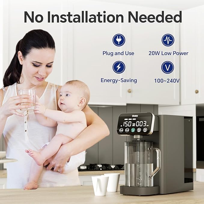 Stokk E1 Reverse Osmosis Water Filter Countertop, 5 Stage RO Water Filter System with Remineralization Glass Pitcher, NSF/ANSI 58&372, Portable No Installation Water Purifier for Home Office