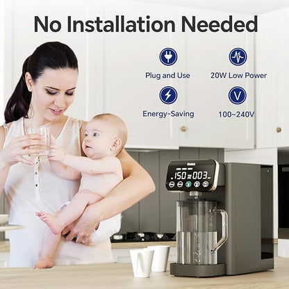 Stokk E1 Reverse Osmosis Water Filter Countertop, 5 Stage RO Water Filter System with Remineralization Glass Pitcher, NSF/ANSI 58&372, Portable No Installation Water Purifier for Home Office