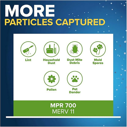 Filtrete 16x25x4 AC Furnace Air Filter, MPR 700, MERV 8, Fits Lennox & Honeywell Device, Capture Dust, Pollen & Pet Dander, Electrostatic Air Cleaning Filter, 2-Pack (actual size 15.88x24.56x4.31 in)