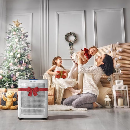 Air Purifiers for Home Large Room Cover 2,100 Ft²,Home Air Purifier with Air Quality Monitor & Aromatherapy,Auto H13 Air Purifier Removes Pets Hair Dust Smoke Odor,with 7 Colors Light(White)
