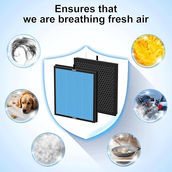 AP303 AP304 Replacement Filters, Compatible with DAYETTE AP303/304 Air Puri-fier, and for FRESHDEW AP303 AP304 Puri-fier,2 Pack Filters with 3 Stage Filtration