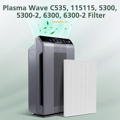 115115 Replacement Filters A Size 21 for Winix PlasmaWave 5300-2, C535, 6300, 5300, 6300-2, P300, AM90, 9000, 5000, 5000B, C909, 9800 Air Purifier, 3 True HEPA Filters