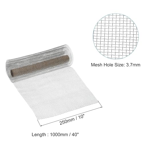 PATIKIL 40" L x 10" W Woven Wire Mesh, 6 Mesh 316L Stainless Steel Air Vent Filter Screen for Window Security Vent Cover Filtration Animals Fence