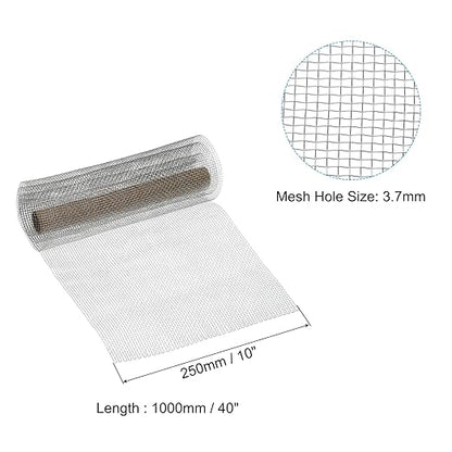 PATIKIL 40" L x 10" W Woven Wire Mesh, 6 Mesh 316L Stainless Steel Air Vent Filter Screen for Window Security Vent Cover Filtration Animals Fence