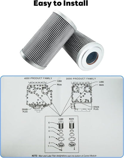 Transmission Filter Kit Fits for Allison 3000-4000, 6 Inch Includes Gaskets and O-Rings, Replace 29548988 29558118 29558329 P560971
