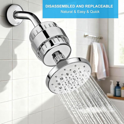 20 Stage Shower Filter, Powerful Shower Head Water Filter for Hard Water, Showerhead Filters to Remove Chlorine Toxic Chemicals & Improve Water Efficiently, Good for Health, Easy to Install